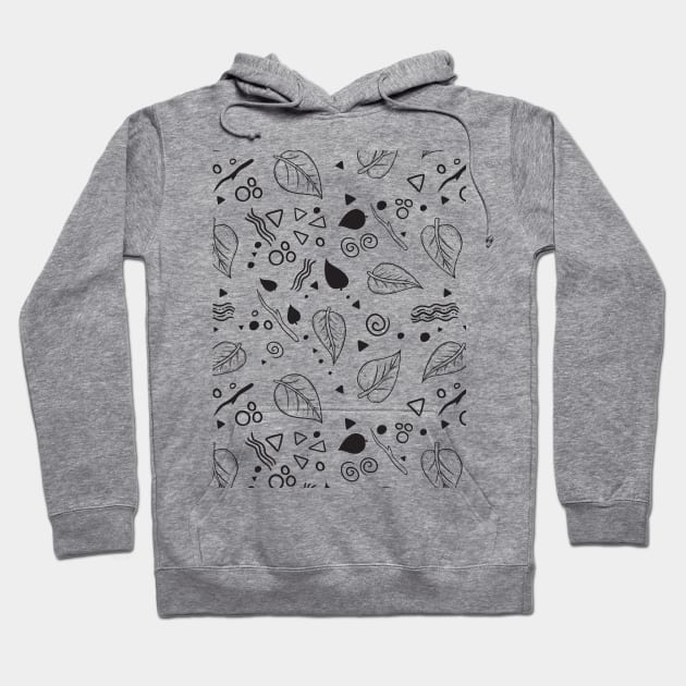 Leaf Doodle Seamless Surface Pattern Design Hoodie by zarya_kiqo